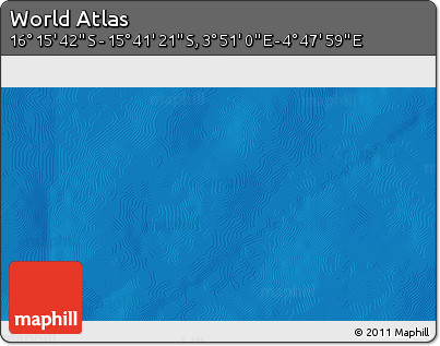 Shaded Relief 3D Map of the Area around 15° 58' 32" S, 4° 19' 30" E