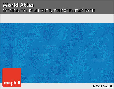 Shaded Relief 3D Map of the Area around 15° 58' 32" S, 4° 19' 30" E