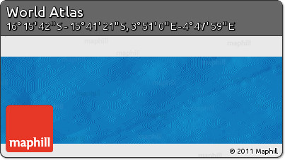 Shaded Relief Panoramic Map of the Area around 15° 58' 32" S, 4° 19' 30" E