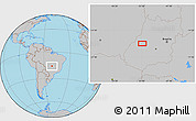 Gray Location Map of the area around 15° 58' 32" S, 50° 55' 29" W