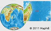 Physical Location Map of the area around 15° 58' 32" S, 52° 46' 29" E