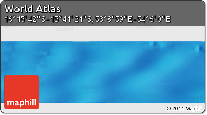 Physical Panoramic Map of the Area around 15° 58' 32" S, 53° 37' 30" E