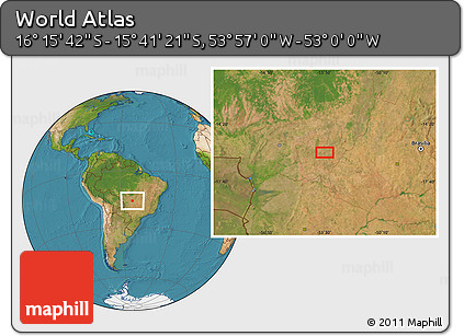 Satellite Location Map of the Area around 15° 58' 32" S, 53° 28' 30" W