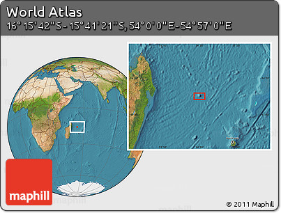 Satellite Location Map of the Area around 15° 58' 32" S, 54° 28' 30" E