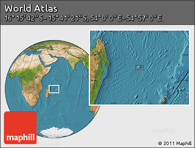 Satellite Location Map of the Area around 15° 58' 32" S, 54° 28' 30" E