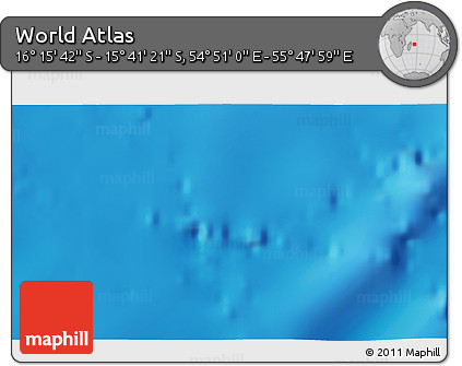 Shaded Relief 3D Map of the Area around 15° 58' 32" S, 55° 19' 30" E