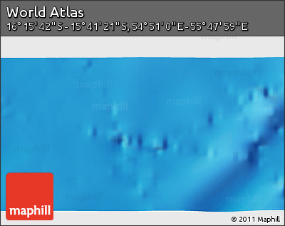 Shaded Relief 3D Map of the Area around 15° 58' 32" S, 55° 19' 30" E