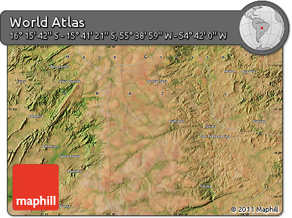 Satellite Map of the Area around 15° 58' 32" S, 55° 10' 29" W