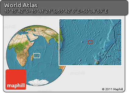 Satellite Location Map of the Area around 15° 58' 32" S, 56° 10' 29" E