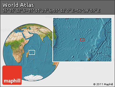 Satellite Location Map of the Area around 15° 58' 32" S, 56° 10' 29" E