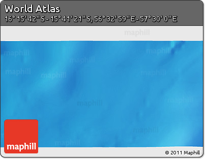 Shaded Relief 3D Map of the Area around 15° 58' 32" S, 57° 1' 29" E