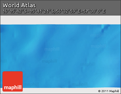 Shaded Relief 3D Map of the Area around 15° 58' 32" S, 57° 1' 29" E