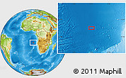 Physical Location Map of the area around 15° 58' 32" S, 5° 10' 30" E