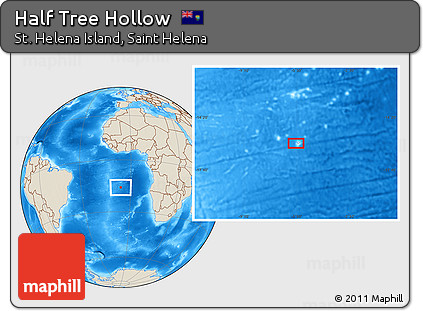 Shaded Relief Location Map of Half Tree Hollow