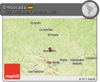 Physical Panoramic Map of Embocada