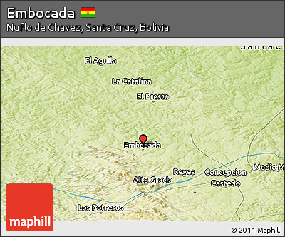 Physical Panoramic Map of Embocada