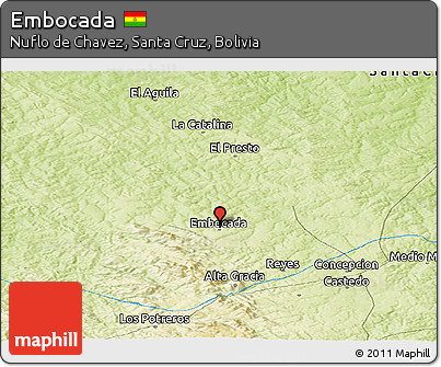 Physical Panoramic Map of Embocada