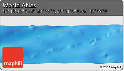 Physical Panoramic Map of the Area around 15° 58' 32" S, 63° 49' 30" E