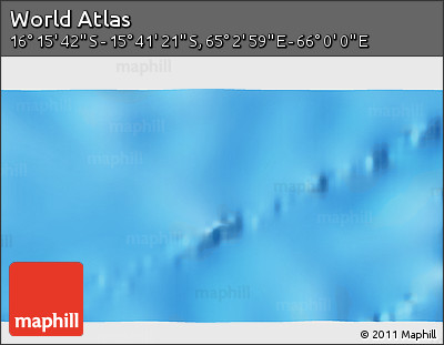 Shaded Relief 3D Map of the Area around 15° 58' 32" S, 65° 31' 30" E