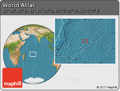 Satellite Location Map of the Area around 15° 58' 32" S, 65° 31' 30" E