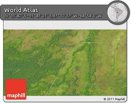 Satellite 3D Map of the Area around 15° 58' 32" S, 65° 22' 30" W