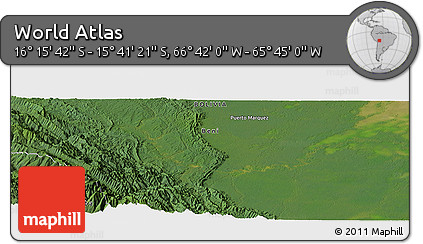 Satellite Panoramic Map of the Area around 15° 58' 32" S, 66° 13' 29" W