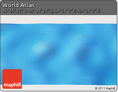 Physical 3D Map of the Area around 15° 58' 32" S, 68° 55' 30" E