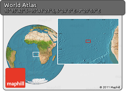 Satellite Location Map of the Area around 15° 58' 32" S, 6° 52' 30" E
