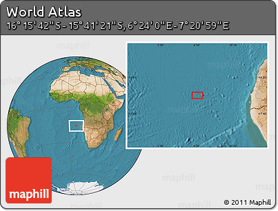 Satellite Location Map of the Area around 15° 58' 32" S, 6° 52' 30" E
