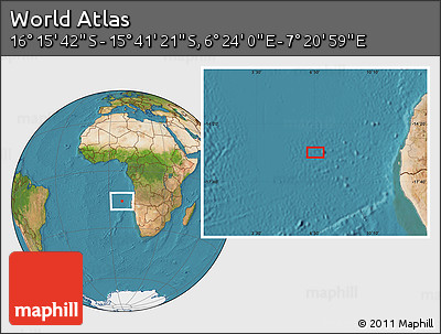 Satellite Location Map of the Area around 15° 58' 32" S, 6° 52' 30" E