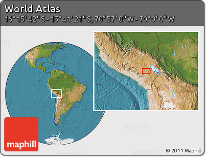 Satellite Location Map of the Area around 15° 58' 32" S, 70° 28' 29" W