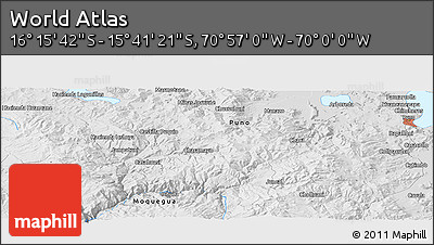 Physical Panoramic Map of the Area around 15° 58' 32" S, 70° 28' 29" W