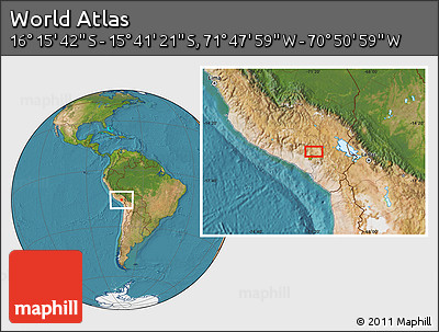 Satellite Location Map of the Area around 15° 58' 32" S, 71° 19' 29" W
