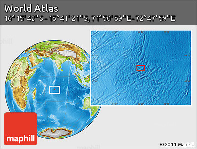 Physical Location Map of the Area around 15° 58' 32" S, 72° 19' 29" E