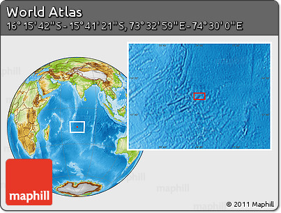 Physical Location Map of the Area around 15° 58' 32" S, 74° 1' 30" E