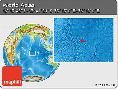 Physical Location Map of the Area around 15° 58' 32" S, 75° 43' 29" E