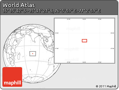 Blank Location Map of the Area around 15° 58' 32" S, 76° 34' 29" E