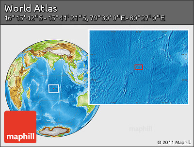 Physical Location Map of the Area around 15° 58' 32" S, 79° 58' 29" E