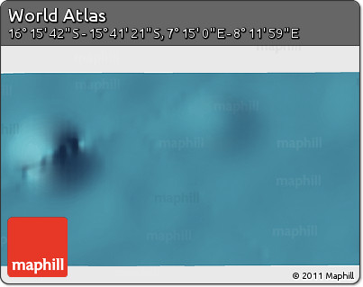 Satellite 3D Map of the Area around 15° 58' 32" S, 7° 43' 29" E