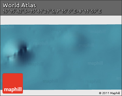 Satellite 3D Map of the Area around 15° 58' 32" S, 7° 43' 29" E
