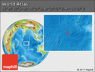 Physical Location Map of the Area around 15° 58' 32" S, 80° 49' 29" E