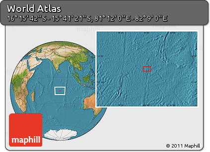 Satellite Location Map of the Area around 15° 58' 32" S, 81° 40' 30" E