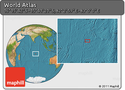 Satellite Location Map of the Area around 15° 58' 32" S, 82° 31' 30" E