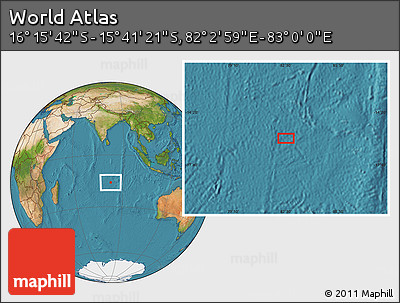 Satellite Location Map of the Area around 15° 58' 32" S, 82° 31' 30" E
