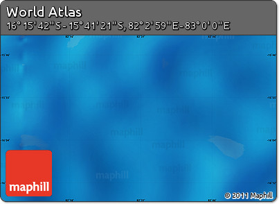 Physical Map of the Area around 15° 58' 32" S, 82° 31' 30" E