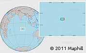 Gray Location Map of the area around 15° 58' 32" S, 83° 22' 30" E