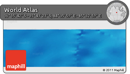 Physical Panoramic Map of the Area around 15° 58' 32" S, 85° 4' 29" E