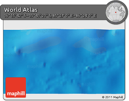 Physical 3D Map of the Area around 15° 58' 32" S, 85° 55' 30" E