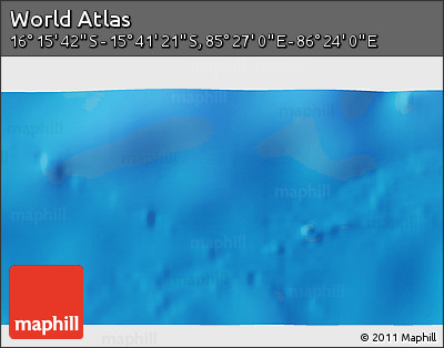 Physical 3D Map of the Area around 15° 58' 32" S, 85° 55' 30" E
