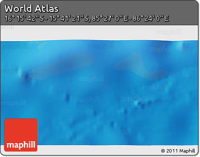 Physical 3D Map of the Area around 15° 58' 32" S, 85° 55' 30" E